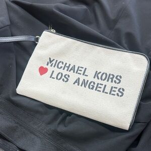 Michael Kors Cream and Black Wristlet/Clutch Bag